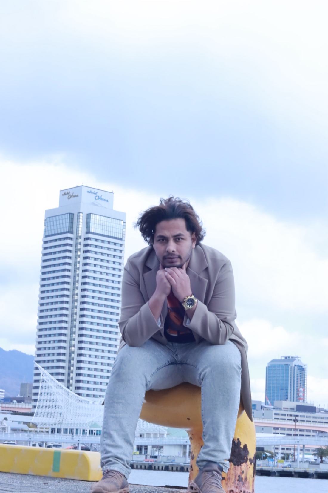 Arjun at the Kobe waterfront